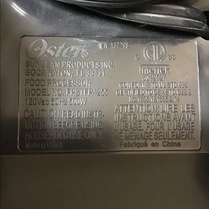 Oster Kitchen - Oster 4255 11 Cup Food Processor Motor FPSTFP4255 Oster Kitchen - Oster 4255 11 Cup Food Processor Motor FPSTFP4255